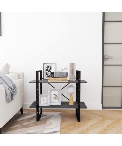 Libreria a 2 Ripiani Grigia 80x30x70 cm in Massello di Pino