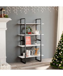Libreria a 4 Ripiani Bianca 80x30x140 cm in Truciolato