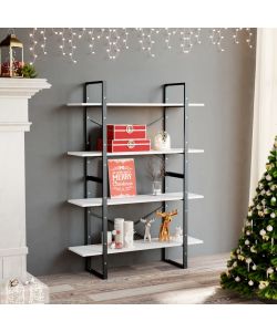 Libreria a 4 Ripiani Bianca 100x30x140 cm in Truciolato