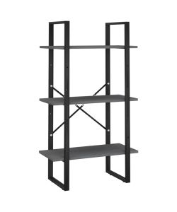 Scaffale Grigio 60x30x105 cm in Legno Massello di Pino