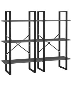 Scaffali 2 pz Grigio 60x30x210 cm in Truciolato