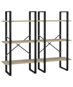 Scaffali 2 pz Rovere Sonoma 60x30x210 cm in Truciolato