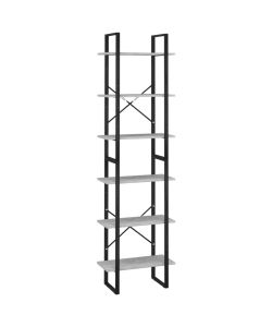 Scaffale Grigio Cemento 60x30x210 cm in Legno Multistrato