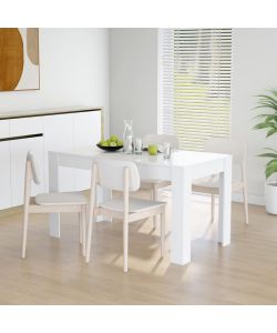 Tavolo da Pranzo Bianco 140x74,5x76 cm in Legno Multistrato