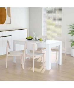 vidaXL Tavolo da Pranzo Bianco 140x74,5x76 cm in Legno Multistrato