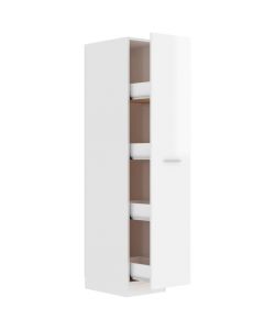 vidaXL Armadietto da Farmacia Bianco Lucido 30x42,5x150 cm - Mobile Organizzatore Spazioso - Truciolato - Design Moderno