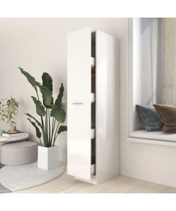 vidaXL Armadietto da Farmacia Bianco Lucido 30x42,5x150 cm - Mobile Organizzatore Spazioso - Truciolato - Design Moderno