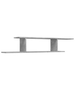 Mensola TV a Parete Grigia Cemento 125x18x23 cm in Truciolato