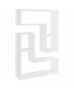 Mensole a Muro 2 pz Bianco Lucido 50x15x50 cm in Truciolato