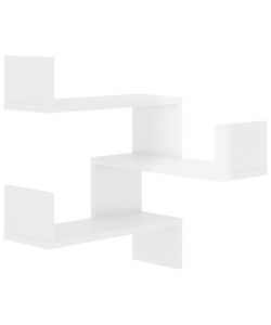 Scaffale Angolare a Parete Bianco Lucido 40x40x50cm Truciolato