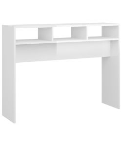 Tavolo Consolle Bianco Lucido 105x30x80 cm in Truciolato