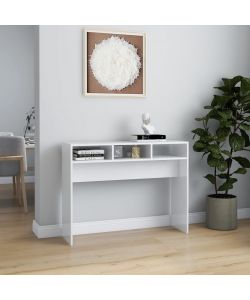 Tavolo Consolle Bianco Lucido 105x30x80 cm in Truciolato