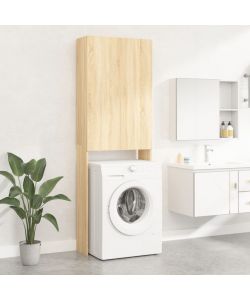 vidaXL Mobile per Lavatrice Rovere Sonoma 64x25,5x190 cm - Spazio Aggiuntivo per Bagno - 2 Ante e 3 Scomparti