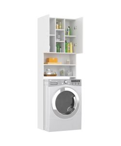 vidaXL Mobile per Lavatrice Bianco 64x25,5x190 cm - Spazio Aggiuntivo Bagno