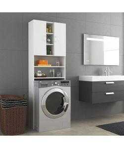 vidaXL Mobile per Lavatrice Bianco 64x25,5x190 cm - Spazio Aggiuntivo Bagno