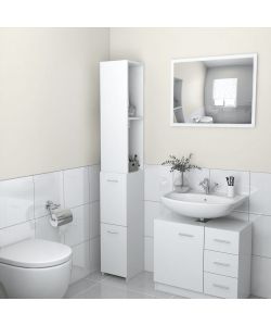 vidaXL Armadietto Bagno - Bianco - 25x26.5x170 cm
