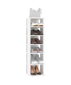 vidaXL Scarpiera Elegante Bianca in Truciolato - 25x27x102 cm