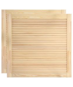 Ante a Lamelle 2 pz in Legno Massello di Pino 39,5x39,4 cm