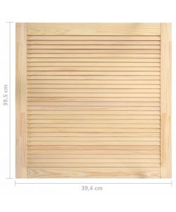 Ante a Lamelle 4 pz in Legno Massello di Pino 39,5x39,4 cm