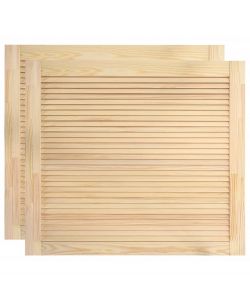 Ante a Lamelle 2 pz in Legno Massello di Pino 39,5x49,4cm