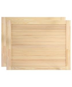 Ante a Lamelle 2 pz in Legno Massello di Pino 39,5x59,4 cm