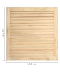 Ante a Lamelle 2 pz in Legno Massello di Pino 61,5x59,4 cm