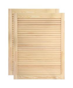 Ante a Lamelle 2 pz in Legno Massello di Pino 69x49,4 cm