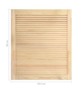 Ante a Lamelle 4 pz in Legno Massello di Pino 69x59,4 cm