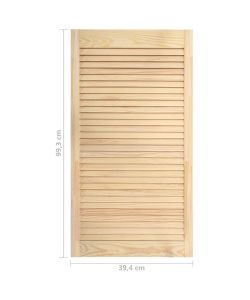 Ante a Lamelle 2 pz in Legno Massello di Pino 99,3x39,4 cm