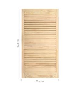 Ante a Lamelle 4 pz in Legno Massello di Pino 99,3x39,4 cm