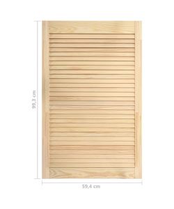 Ante a Lamelle 2 pz in Legno Massello di Pino 99,3x59,4 cm