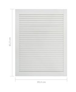 Anta a Lamelle in Legno Massello di Pino Bianca 61,5x39,4 cm