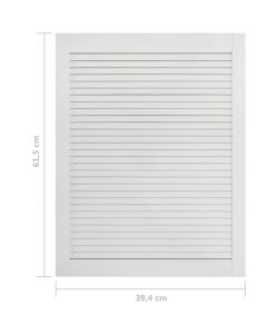 Ante a Lamelle 4 pz Legno Massello di Pino Bianche 61,5x39,4 cm
