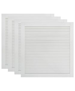Ante a Lamelle 4 pz Legno Massello di Pino Bianche 61,5x59,4 cm