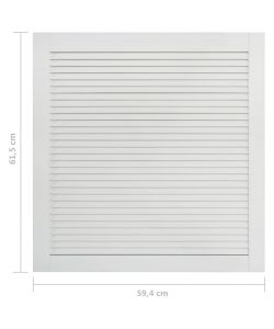 Ante a Lamelle 4 pz Legno Massello di Pino Bianche 61,5x59,4 cm