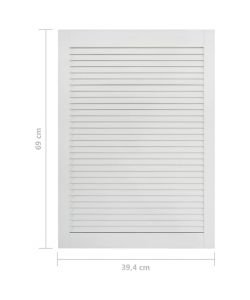 Ante a Lamelle 2 pz in Legno Massello di Pino Bianche 69x39,4cm