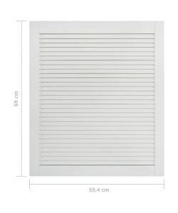 Anta a Lamelle in Legno Massello di Pino Bianca 69x59,4 cm