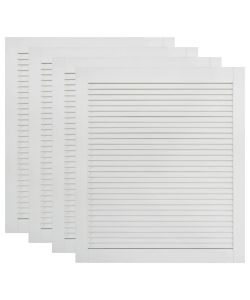 Ante a Lamelle 4 pz in Legno Massello di Pino Bianche 69x59,4cm