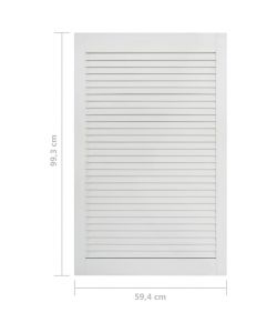 Ante a Lamelle 4 pz Legno Massello di Pino Bianche 99,3x59,4 cm