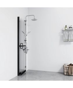 Parete per Doccia Walk-in Pieghevole in Vetro ESG 90x190 cm