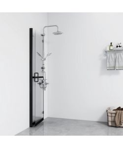 Parete per Doccia Walk-in Pieghevole in Vetro ESG 100x190 cm