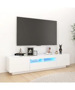 Mobile Porta TV con Luci LED Bianco 180x35x40 cm