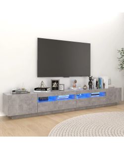 Mobile Porta TV con Luci LED Grigio Cemento 260x35x40 cm