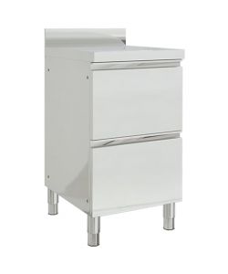 Mobiletto da Cucina Commerciale con 2 Cassetti in Acciaio Inox