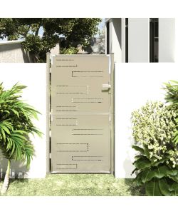 Cancello da Giardino 100x180 cm in Acciaio Inossidabile 316858