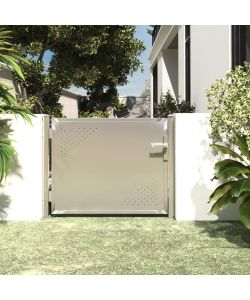 Cancello da Giardino 100x75 cm in Acciaio Inossidabile 316864