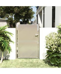 vidaXL Cancello da Giardino in Acciaio - Argento - 100x150 cm