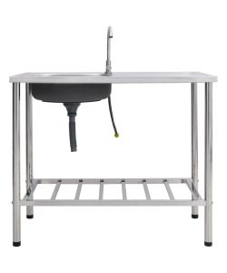 Lavello da Campeggio Vasca Singola con Rubinetto Acciaio Inox