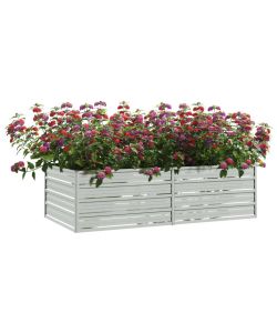 Letto Rialzato Giardino 160x80x45 cm in Acciaio Zincato Argento