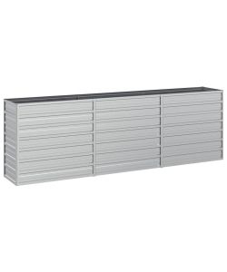 Letto Rialzato Giardino 240x40x77 cm in Acciaio Zincato Argento